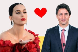 Katy Perry and Justin Trudeau kiss